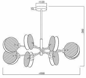 Люстра на штанге iLamp Panorama 15598-8 SN+CL
