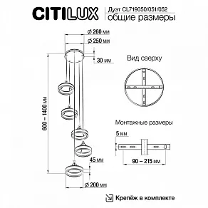 Подвесной светильник Citilux Дуэт CL719052