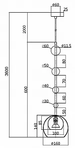 Подвесной светильник Maytoni Ros MOD227PL-01B