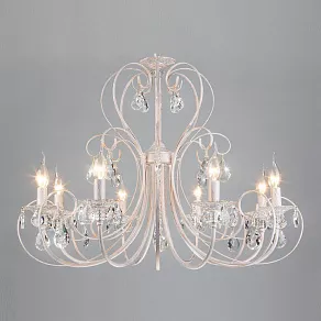 Подвесная люстра Eurosvet Alda 3305/8 белый с золотом/прозрачный хрусталь Strotskis