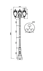 Фонарный столб Maytoni Fleur O414FL-03GB