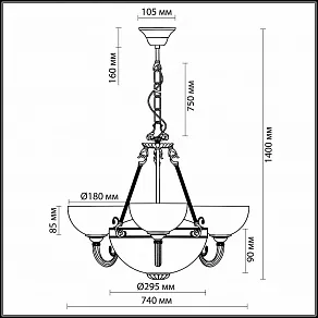 Подвесная люстра Odeon Light Alicante 1989/5