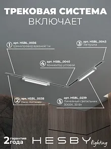 Комплект трековый Hesby Lighting Skylite №1 HSBL_kompl_S001_VL2W3K