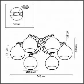 Потолочная люстра Odeon Light Bonar 2773/6C