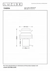 Настольная лампа декоративная Lucide YINDRA 65503/01/41