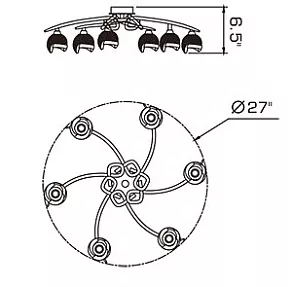 Потолочная люстра Mantra Bali Cromo 0806