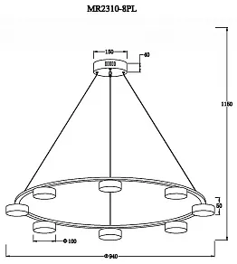 Подвесная люстра MyFar Milla MR2310-8PL