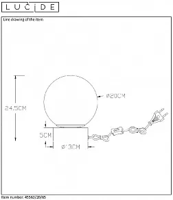 Настольная лампа декоративная Lucide Jorit 45563/20/65