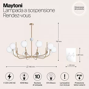 Люстра на штанге Maytoni Rendez-vous MOD109PL-10BS