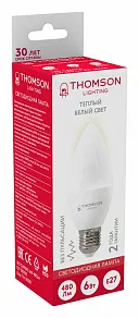 Лампа светодиодная Thomson Candle E27 6Вт 3000K TH-B2357