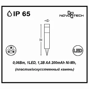 Наземный низкий светильник Novotech Solar 357202