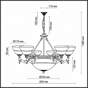 Подвесная люстра Odeon Light Palacio 1992/9