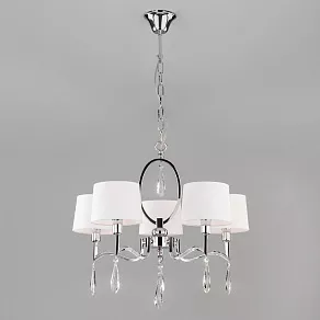 Подвесная люстра Eurosvet Madera 10093/5 хром/прозрачный хрусталь Strotskis