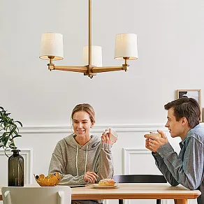 Люстра на штанге Imperiumloft Jorgenson Beige/Light wood STAVRA01