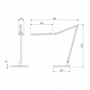 Настольная лампа офисная Eurosvet Modern 80420/1 серебристый 10W