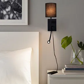 Бра с подсветкой Reluce 86210 86210-9.2-001KT LED3W+E14 BK