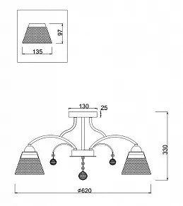 Люстра на штанге Freya Enrica FR2011CL-05CH