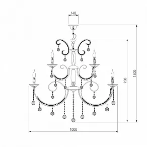 Подвесная люстра Eurosvet Gift 2049/12+6 золото Strotskis