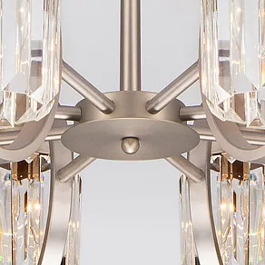Люстра на штанге Eurosvet Loraine 10095/8 сатин-никель/прозрачный хрусталь Strotskis