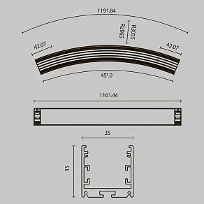Профиль накладной Maytoni Led strip ALM-3535R-B-D-45°-3M