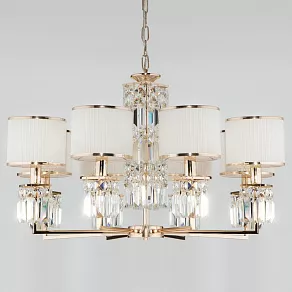 Подвесная люстра Eurosvet Zaffiro 10129/8 золото/прозрачный хрусталь Strotskis Smart (10099/8)