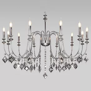 Подвесная люстра Eurosvet Telao 10110/12 хром/дымчатый хрусталь Strotskis