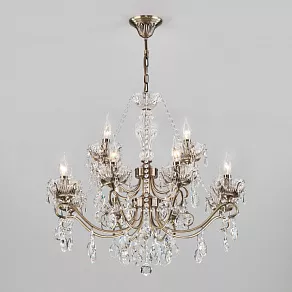 Потолочная люстра Eurosvet Teodore 10103/12 античная бронза/прозрачный хрусталь Strotskis
