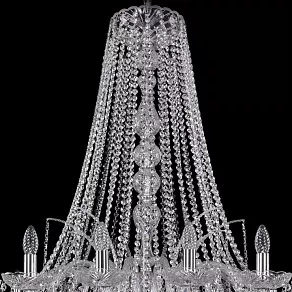 Подвесная люстра Bohemia Ivele Crystal 1411 1411/18/400/h-113/Ni