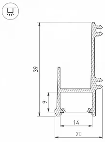 Профиль накладной Arlight ALM 026714