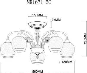 Люстра на штанге MyFar Nika MR1671-5C