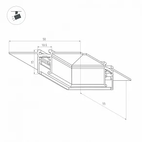 Соединитель угловой L-образный для треков встраиваемых Arlight MAG-MICROCOSM 044524