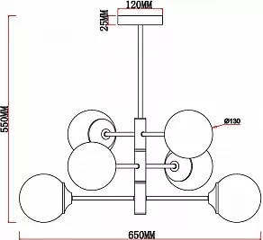 Люстра на штанге MyFar Camilla MR1882-6C