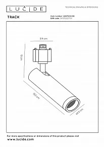 Светильник на штанге Lucide Track 22975/01/30