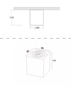 Накладной светильник Maytoni Atom C017CL-01B