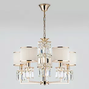 Подвесная люстра Eurosvet Zaffiro 10129/5 золото/прозрачный хрусталь Strotskis Smart (10099/5)