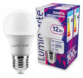 Лампа светодиодная Luminarte  E27 12Вт 4000K LSTD-A60-12W4KE27