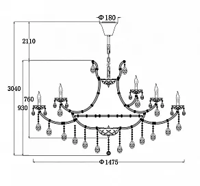 Подвесная люстра Maytoni Erna DIA880-PL-35-G