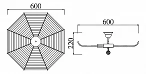 Люстра на штанге Maytoni Spike S200-PT60-G