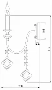 Бра Eurosvet Telao 10120/1 золото/тонированный хрусталь Strotskis (10110/1)