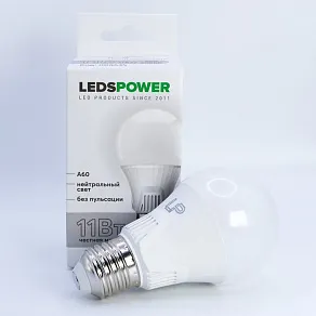 Лампа светодиодная LEDS POWER A60 E27 11Вт 4000K 006635