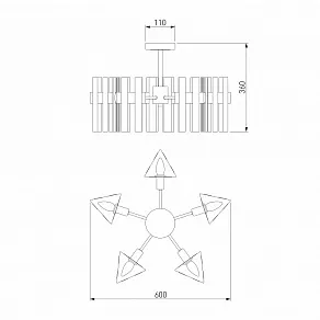 Люстра на штанге Eurosvet Spada 70116/5 черный