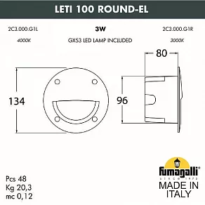 Встраиваемый светильник Fumagalli Leti 2C3.000.000.LYG1L