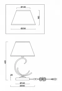 Настольная лампа декоративная Freya Gisela FR2013TL-01G