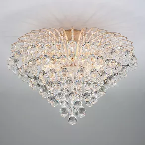 Потолочная люстра Eurosvet Ostiniya 3299/9 белый с золотом/прозрачный хрусталь Strotskis