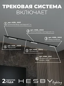 Комплект трековый Hesby Lighting Skylite №1 HSBL_kompl_S001_NI3B4K