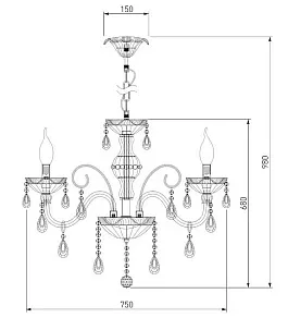 Подвесная люстра Eurosvet Albertina 125/6 Strotskis