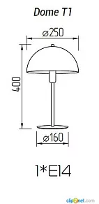Настольная лампа декоративная TopDecor Dome Dome T1 12 G