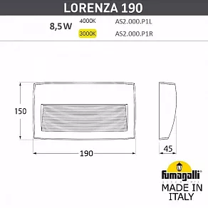 Накладной светильник Fumagalli Lorenza AS2.000.000.AXK1L
