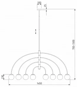 Люстра на штанге Eurosvet Cenacolo 30179/8 черный