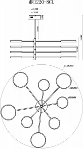 Люстра на штанге MyFar Eva MR1220-8CL